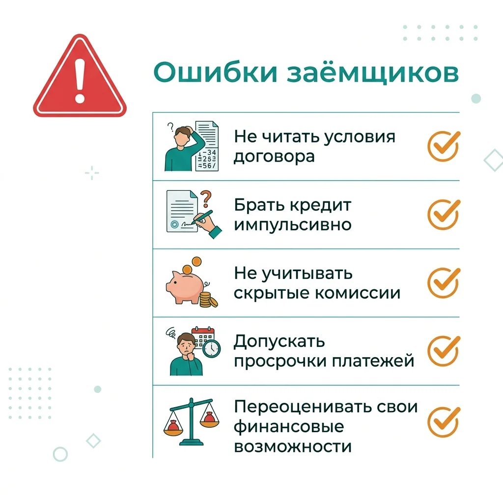 Главные ошибки заёмщиков при оформлении микрозаймов и кредитов