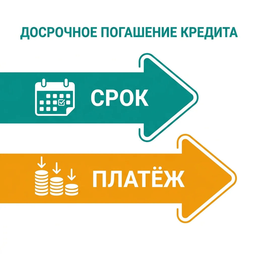 Два варианта досрочного погашения кредита: сокращение срока или уменьшение платежа